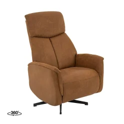 Label51 Fauteuils|Aarhus Elektrische Relaxfauteuil Cognac suede