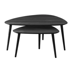 LykkeHome Salontafels|Ada Salontafel set van 2 driehoek Zwart