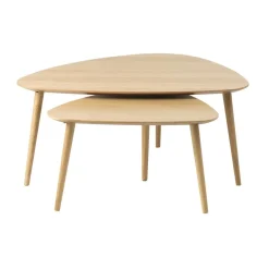 LykkeHome Salontafels|Ada Salontafel set van 2 driehoek Naturel
