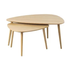 LykkeHome Salontafels|Ada Salontafel set van 2 driehoek Naturel