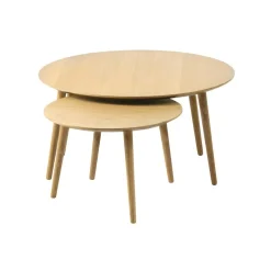 LykkeHome Salontafels|Ada Salontafel set van 2 rond Naturel
