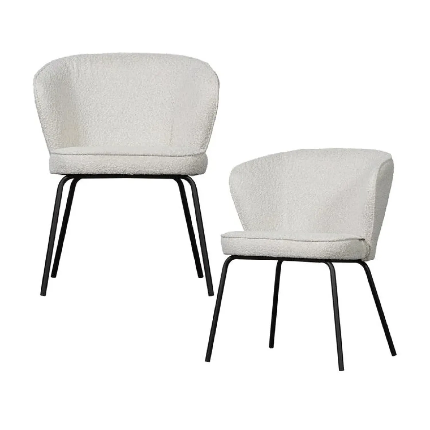 WOOOD Eetkamerstoelen|Admit Eetkamerstoel bouclé naturel