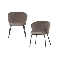 WOOOD Eetkamerstoelen|Admit Eetkamerstoel velvet zand