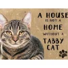 Cavetown Metalen Borden|A House is not a Home Tabby Cat - metalen bord