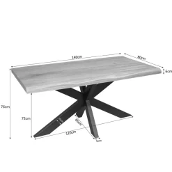 Furndea Eettafels|Alaska Boomstamtafel Mangohout 140cm
