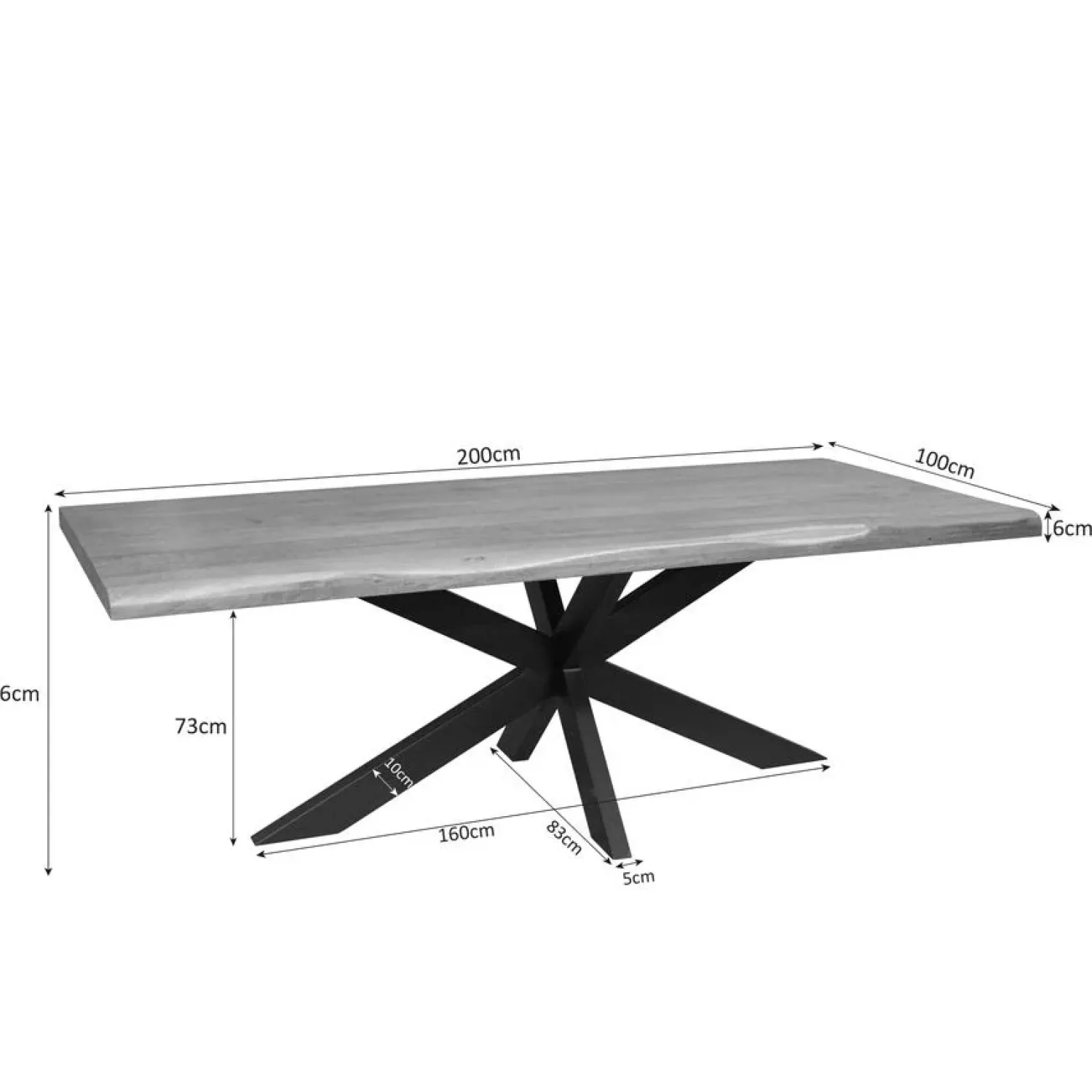 Furndea Eettafels|Alaska Boomstamtafel Mangohout 200cm
