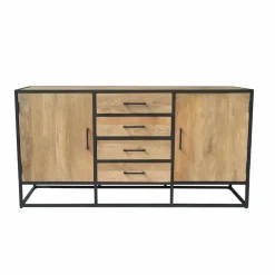 Furndea Dressoirs|Industriele Kasten|Alaska Dressoir Mangohout 165cm