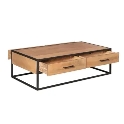 Furndea Salontafels|Alaska Salontafel Rechthoekig Met lades Mangohout 130cm