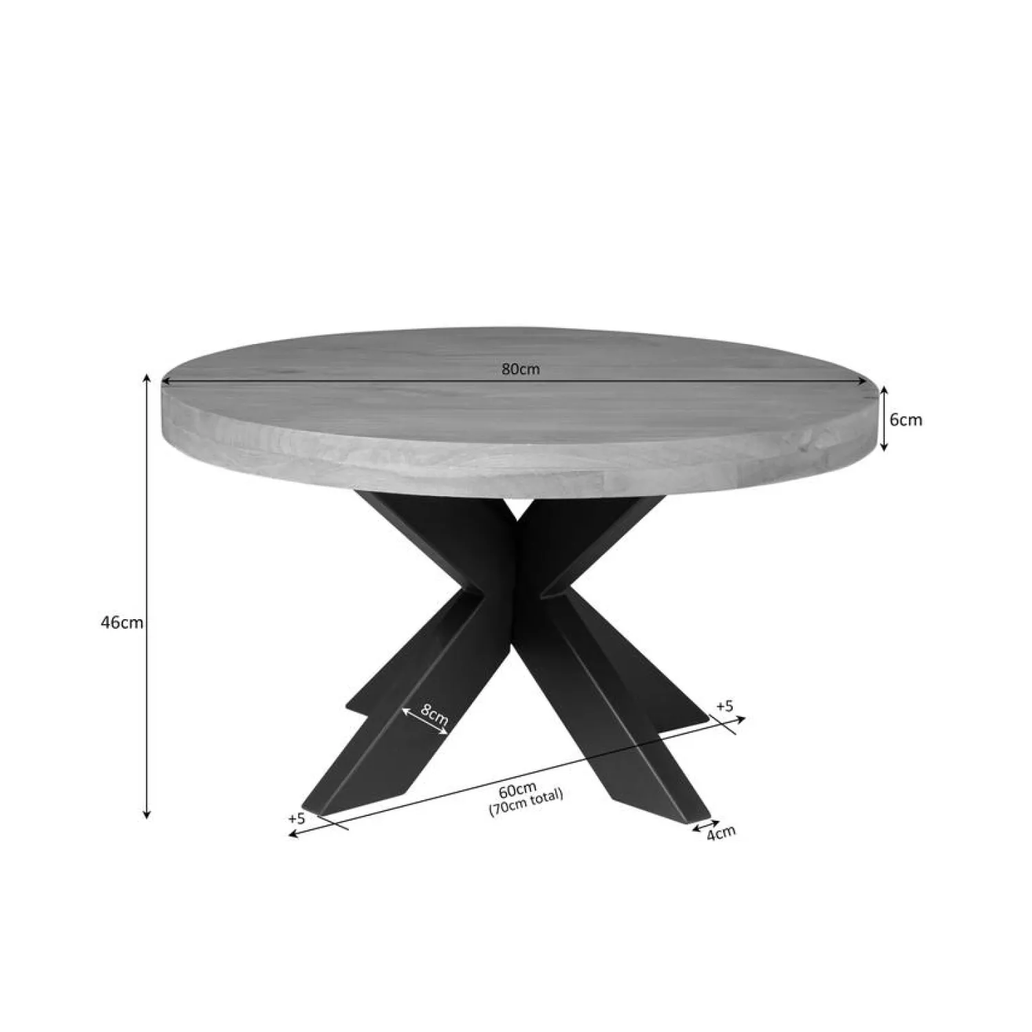 Furndea Salontafels|Alaska Salontafel Rond Mangohout 80cm