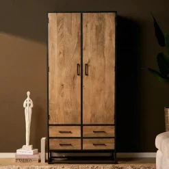 Furndea Wandkasten|Industriele Kasten|Alaska Wandkast Mangohout 90cm