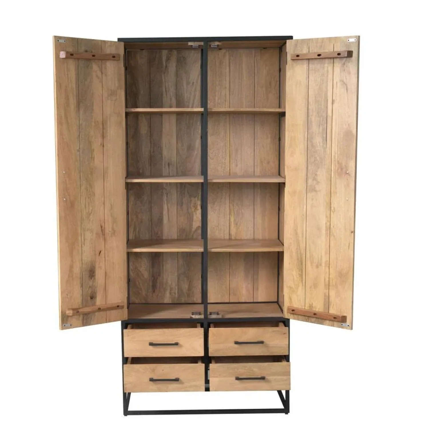 Furndea Wandkasten|Industriele Kasten|Alaska Wandkast Mangohout 90cm