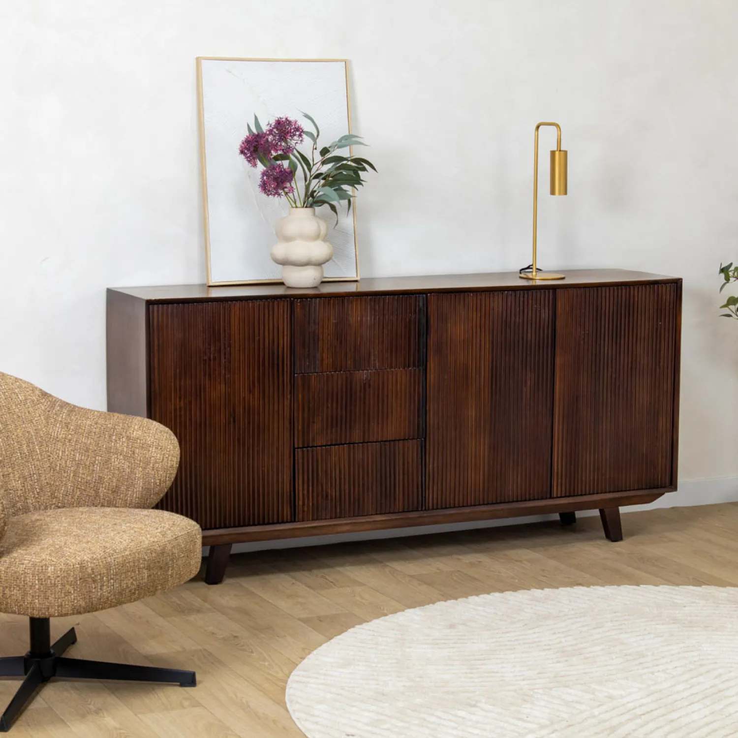 Vane Living Dressoirs|Industriele Kasten|Albin Dressoir walnoot 180cm