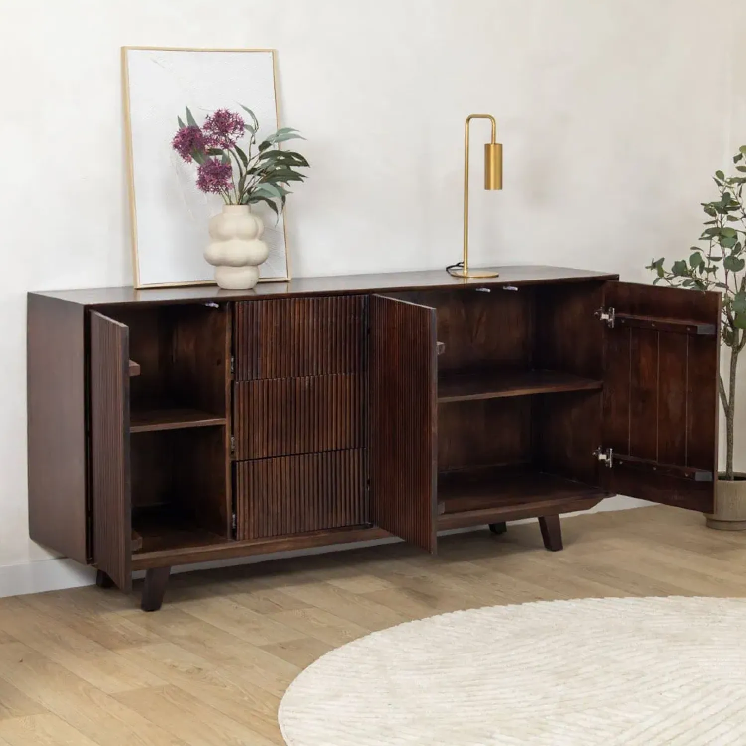 Vane Living Dressoirs|Industriele Kasten|Albin Dressoir walnoot 180cm