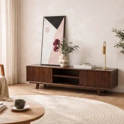 Vane Living Industriele Kasten|Tv Meubels|Albin Tv meubel walnoot 200cm