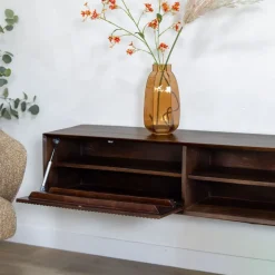 Vane Living Industriele Kasten|Tv Meubels|Albin Zwevend Tv meubel walnoot 200cm