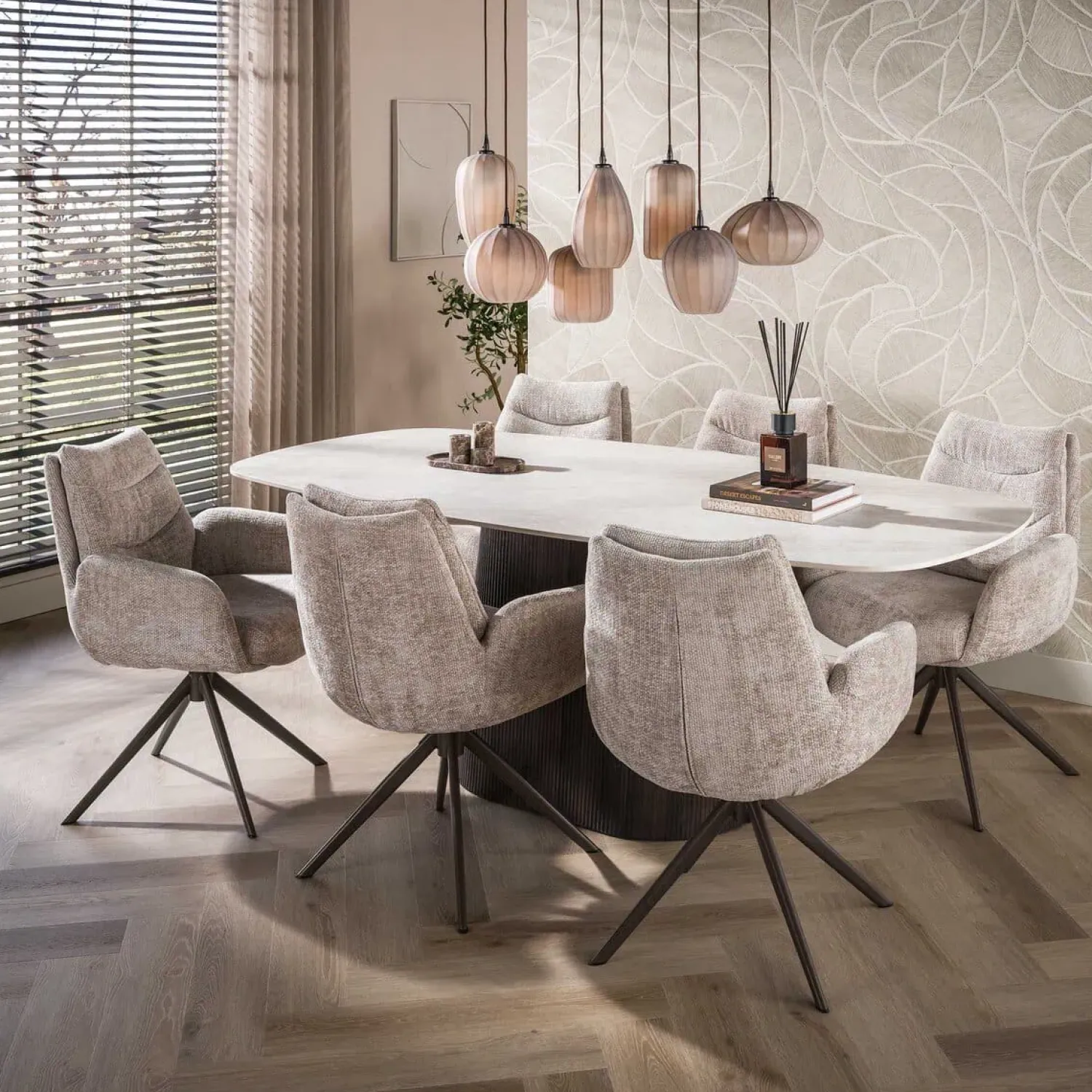 Kalfort Eetkamerstoelen|Aldira Eetkamerstoel Hoven zand-bruin