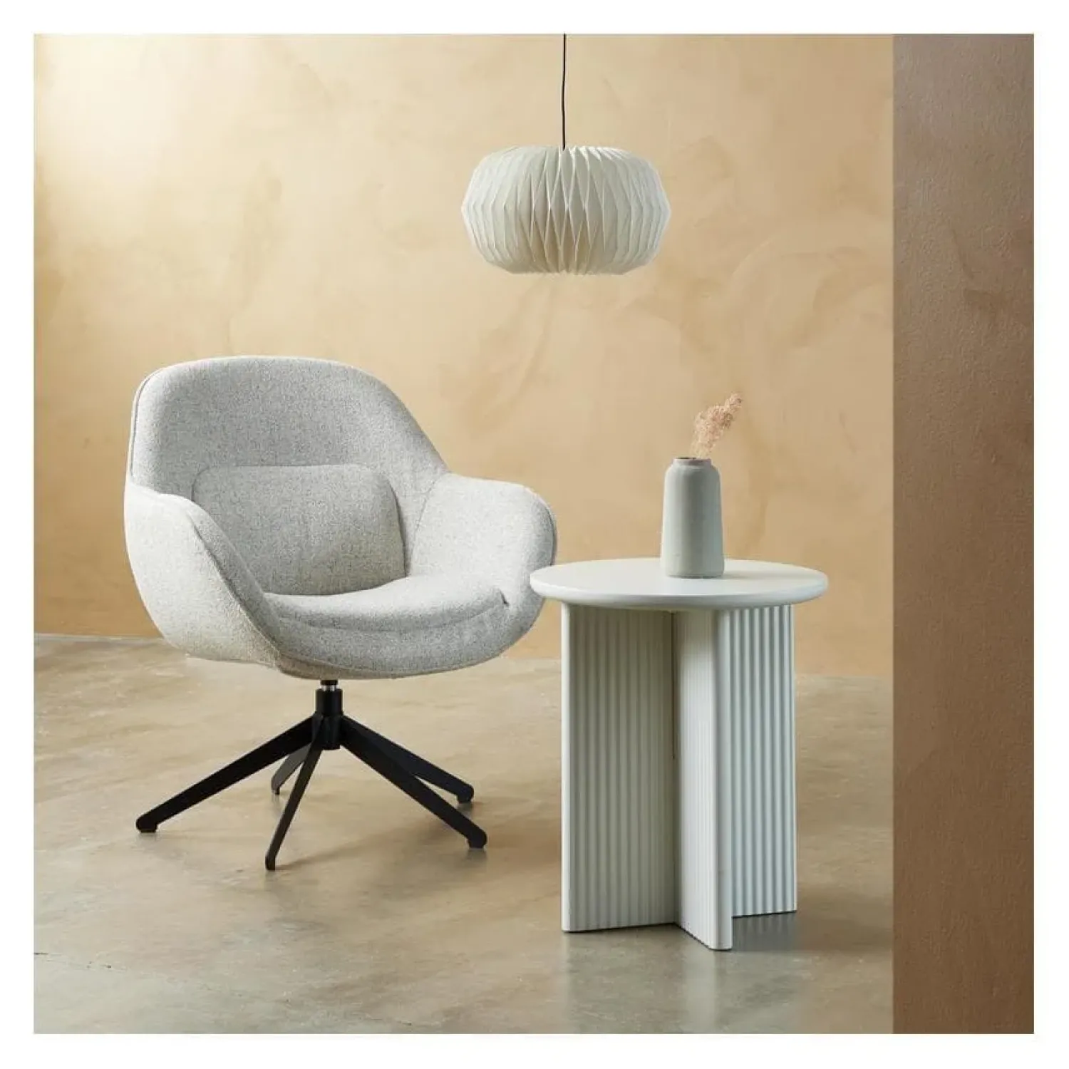LykkeHome Bijzettafels|Alejandro Bijzettafel rond 50 cm greige