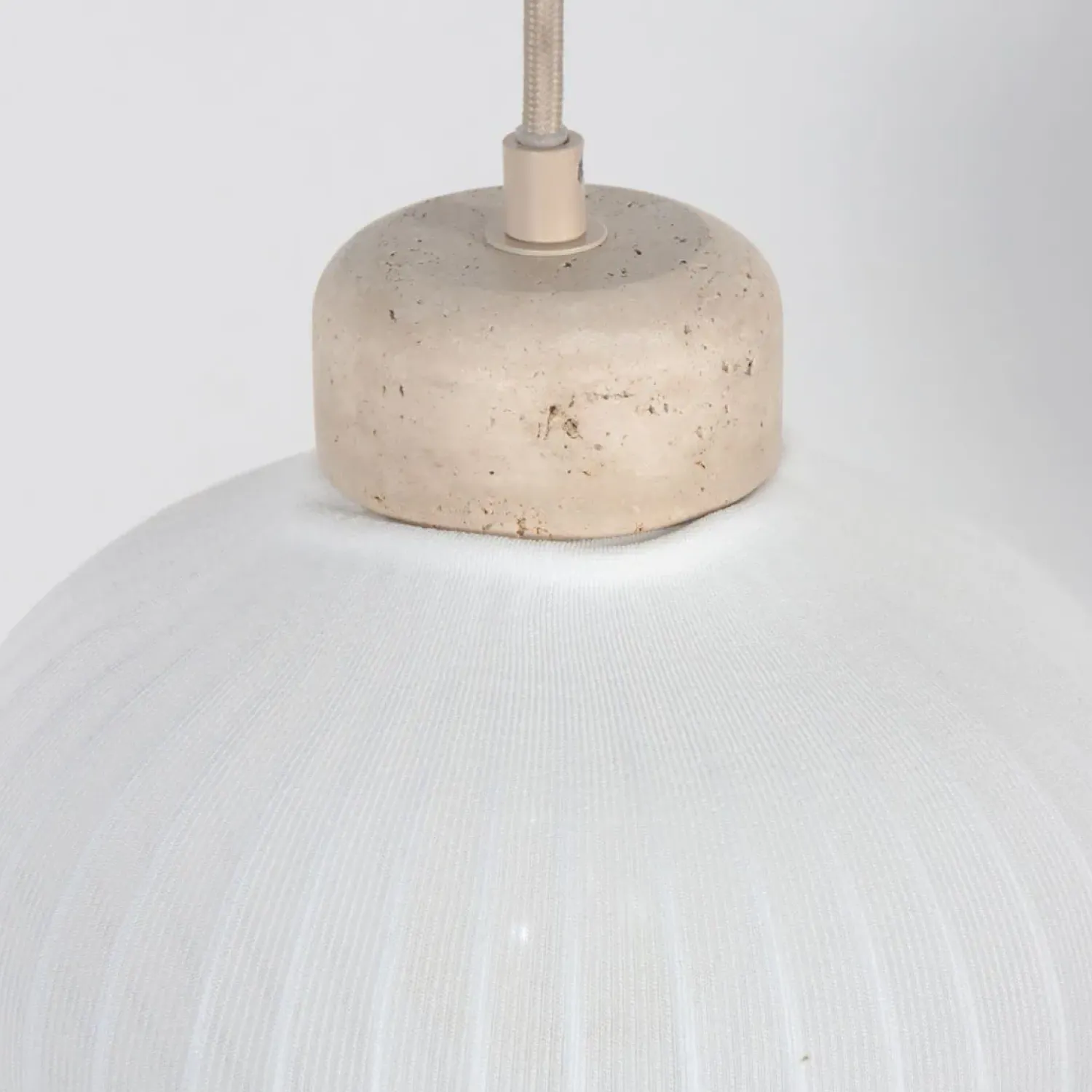 Steinmex Hanglampen|Alessia 3-lichts Hanglamp Travertin met linnen