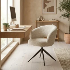 Eleonora Eetkamerstoelen|Alissa Eetkamerstoel Beige stof