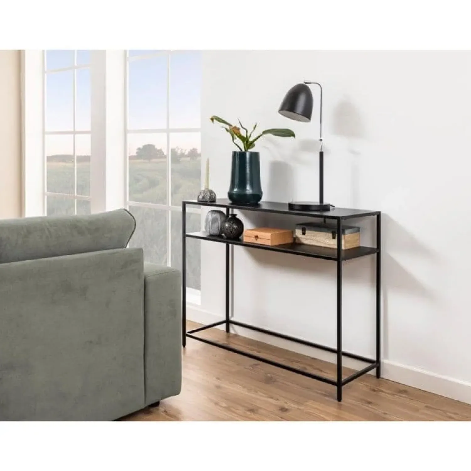 Nordhavn Sidetables|Amora Sidetable Zwart Metaal 100cm