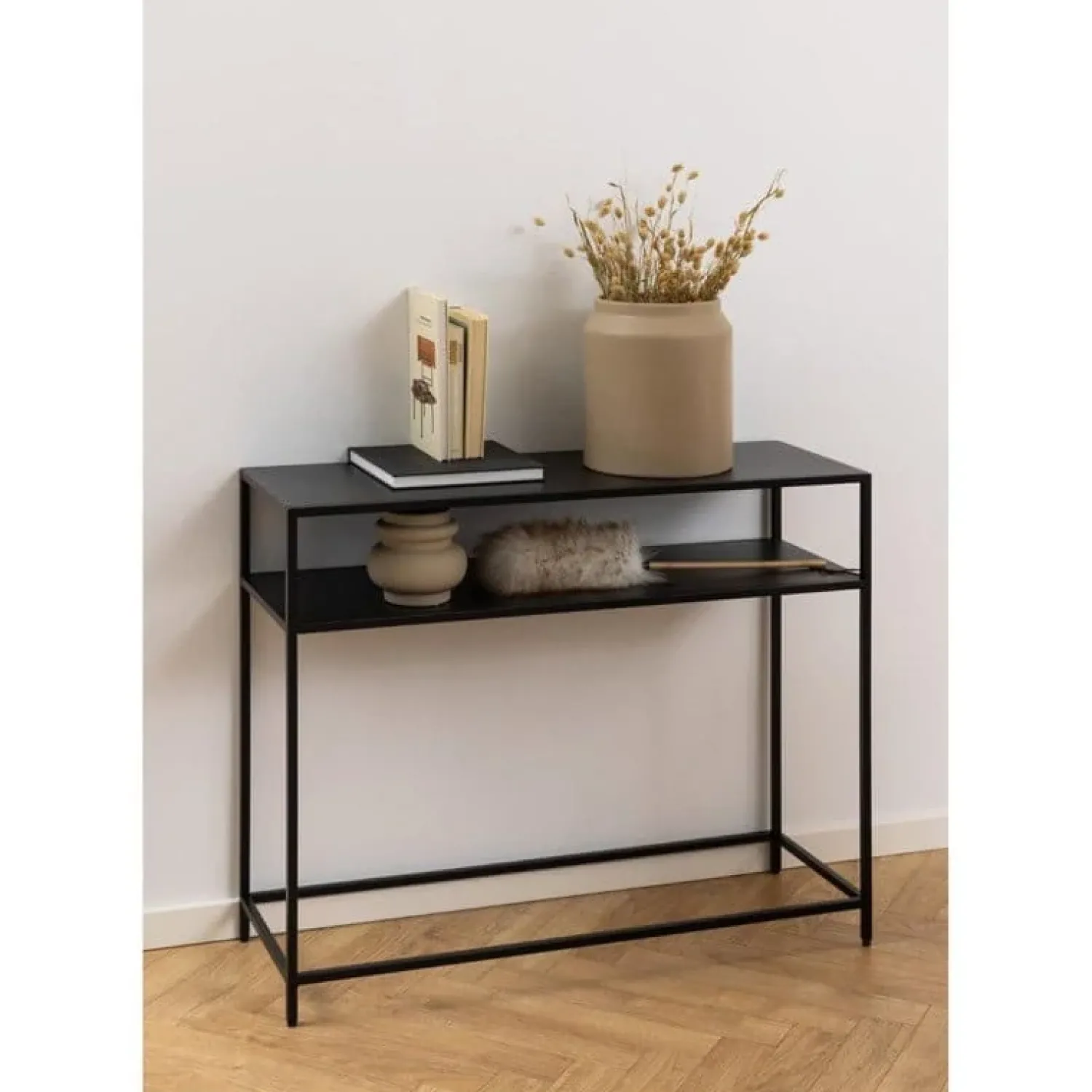 Nordhavn Sidetables|Amora Sidetable Zwart Metaal 100cm