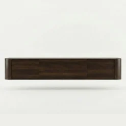 Vane Living Industriele Kasten|Tv Meubels|Amy Tv meubel zwevend Walnoot mangohout 195 cm