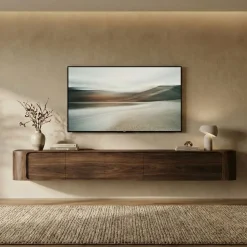 Vane Living Industriele Kasten|Tv Meubels|Amy Tv meubel zwevend Walnoot mangohout 235 cm