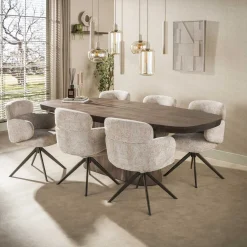 Kalfort Eettafels|Andreas Eettafel deens ovaal Acaciahout 240cm