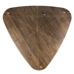 Kalfort Eettafels|Andreas Eettafel driehoekig Acaciahout 165cm