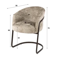 Kalfort Eetkamerstoelen|Anna Eetkamerstoel alura Zand