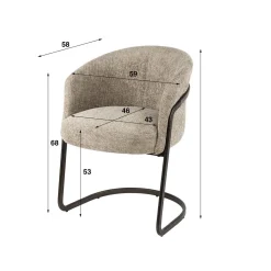 Kalfort Eetkamerstoelen|Anna Eetkamerstoel hoven Zand