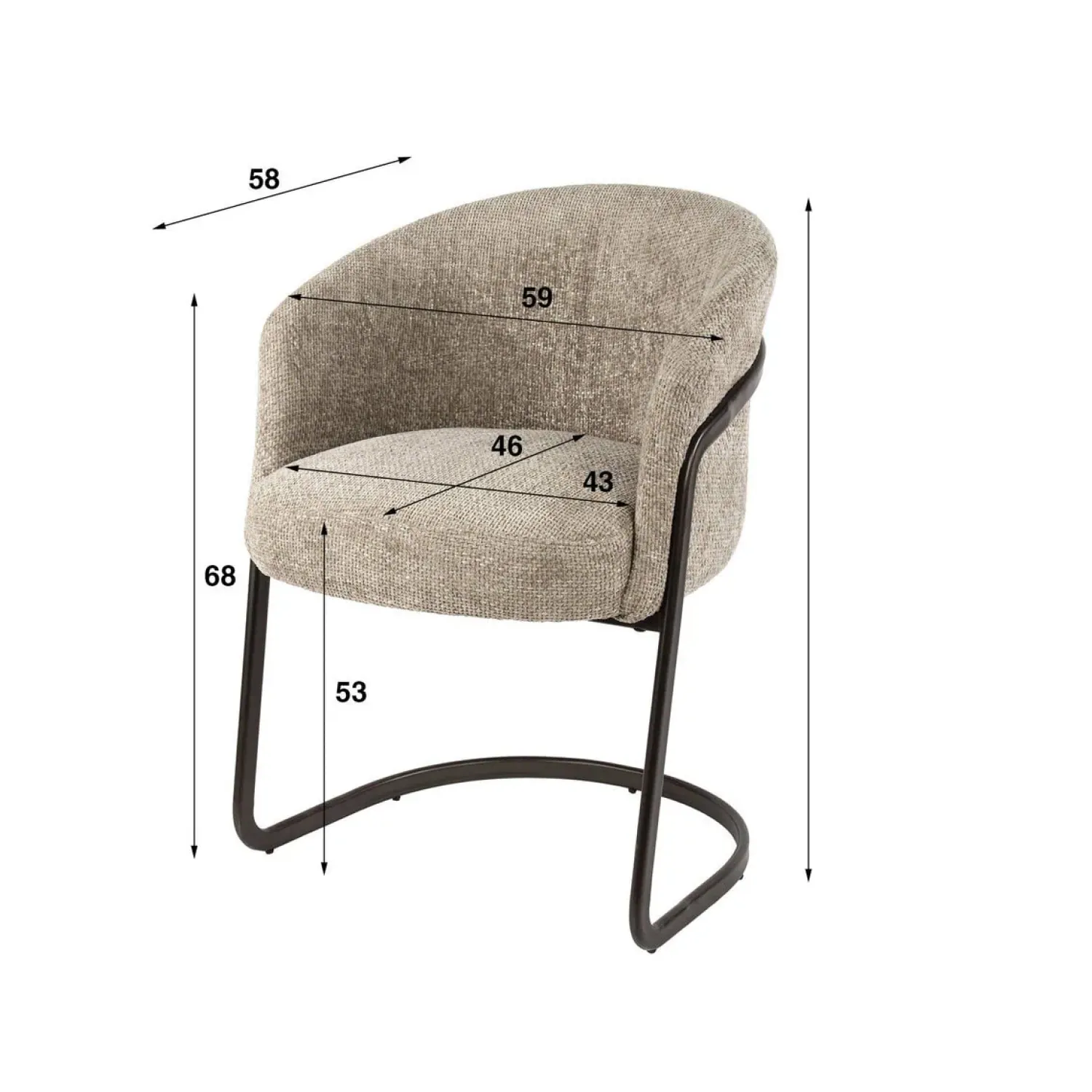 Kalfort Eetkamerstoelen|Anna Eetkamerstoel hoven Zand