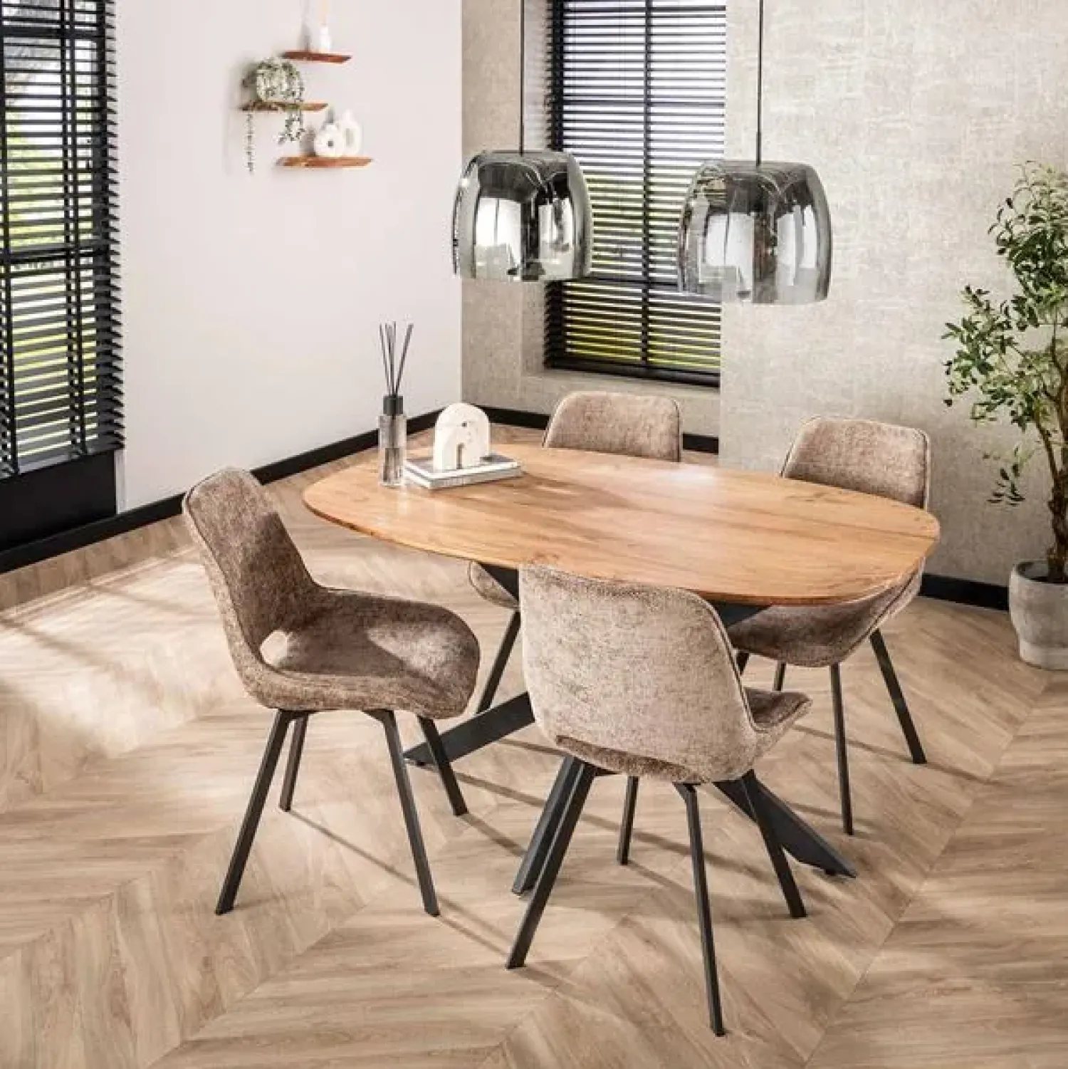 Kalfort Eettafels|Arden Eettafel deens ovaal Acaciahout 150cm