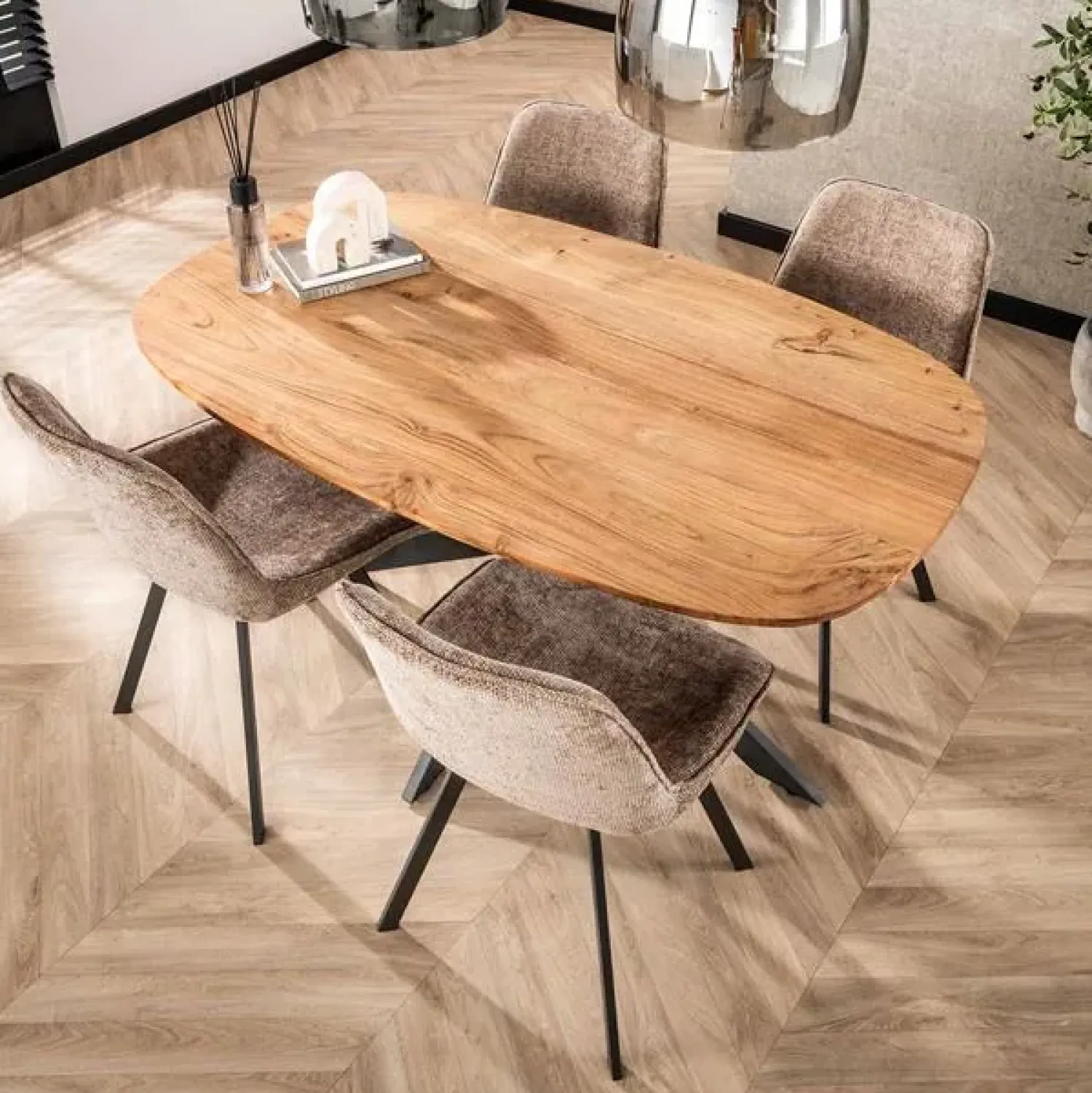 Kalfort Eettafels|Arden Eettafel deens ovaal Acaciahout 150cm