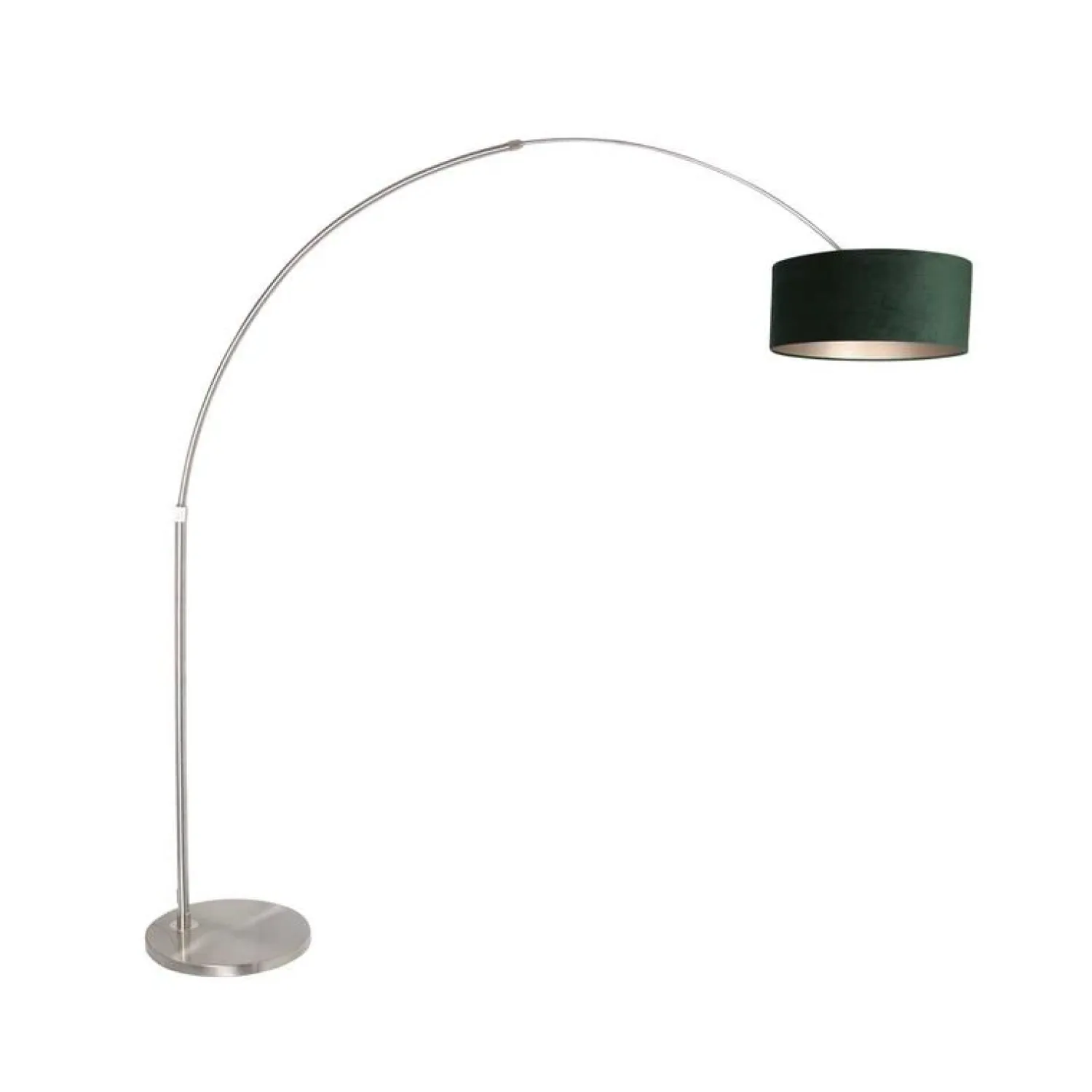 Steinmex Booglampen|Ariana 1-lichts Vloerlamp Staal met Groen Velvet kap
