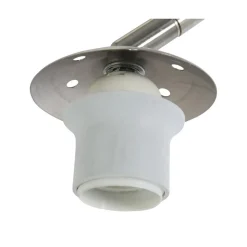 Steinmex Booglampen|Ariana 1-lichts Vloerlamp Staal met Wit Linnen kap