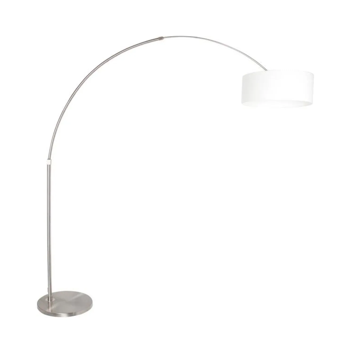 Steinmex Booglampen|Ariana 1-lichts Vloerlamp Staal met Wit Linnen kap
