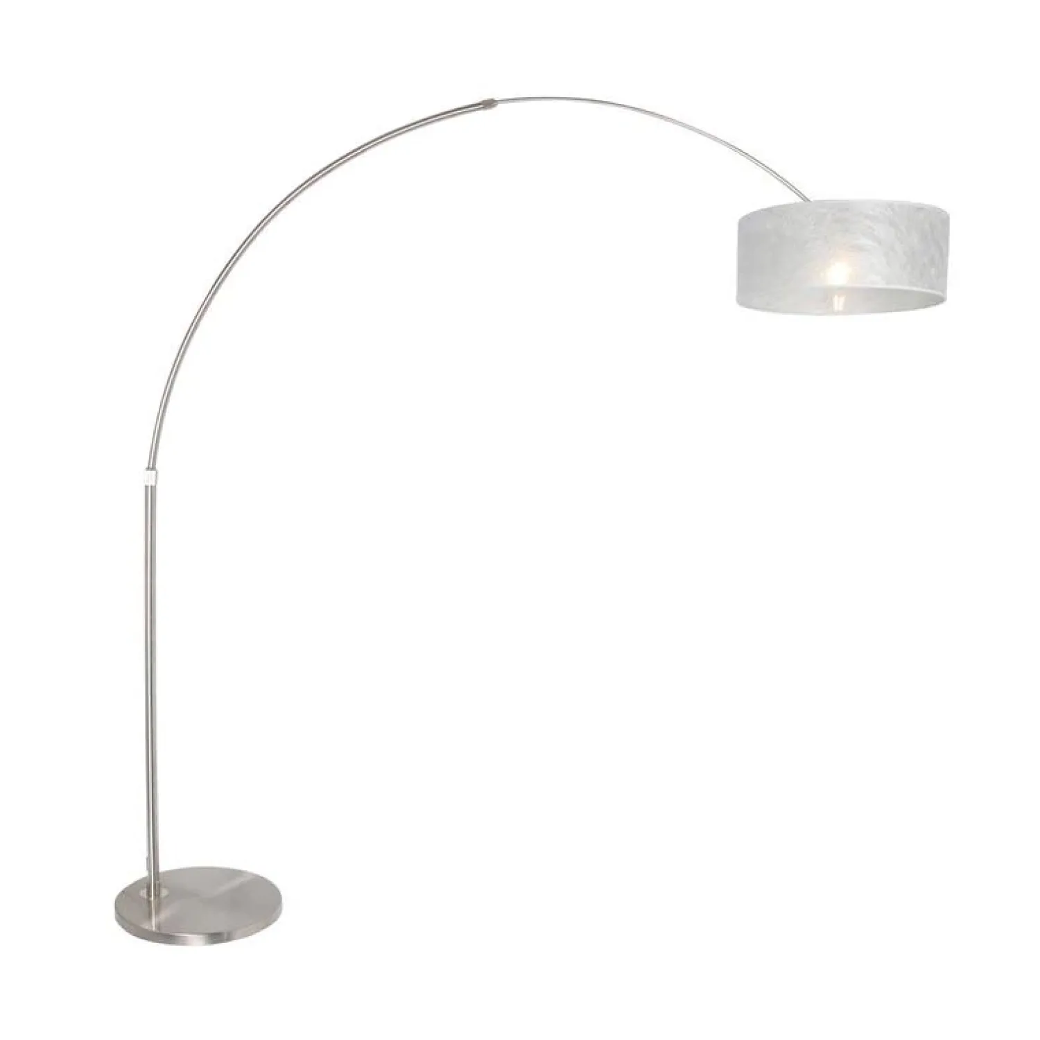 Steinmex Booglampen|Ariana 1-lichts Vloerlamp Staal met Zilver Sizoflor kap