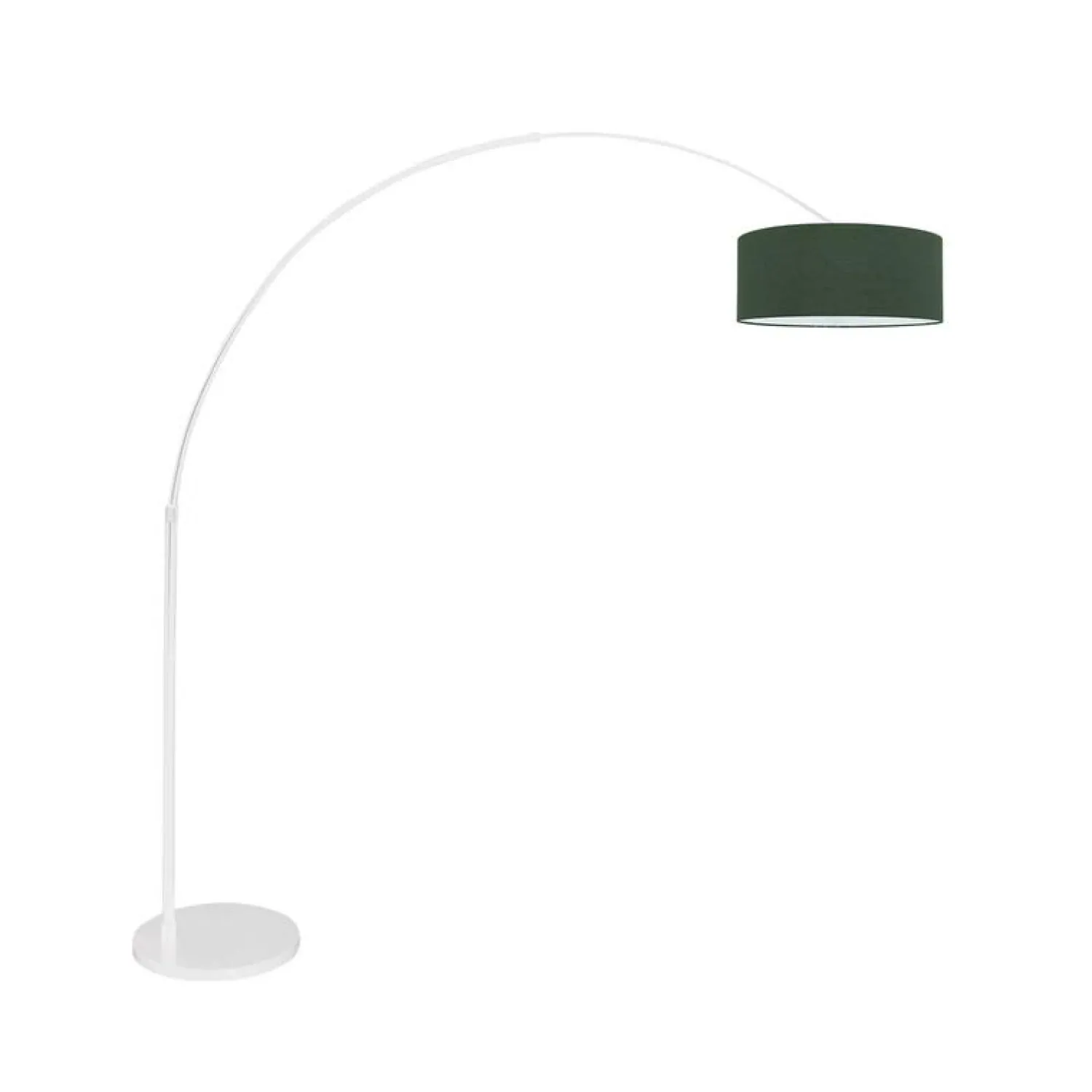 Steinmex Booglampen|Ariana 1-lichts Vloerlamp Wit met Groen Velvet kap