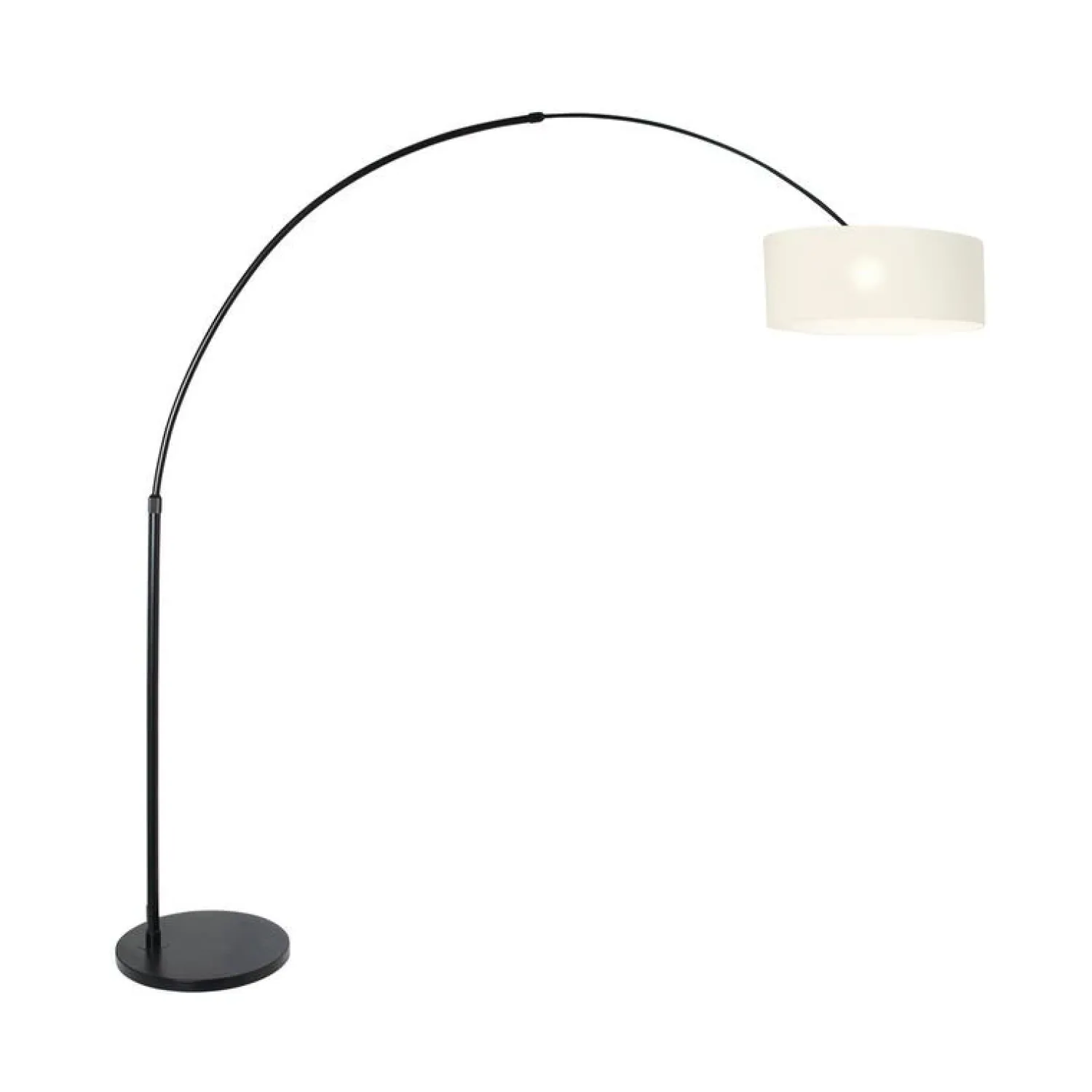 Steinmex Booglampen|Ariana 1-lichts Vloerlamp Zwart met Wit Chintz kap