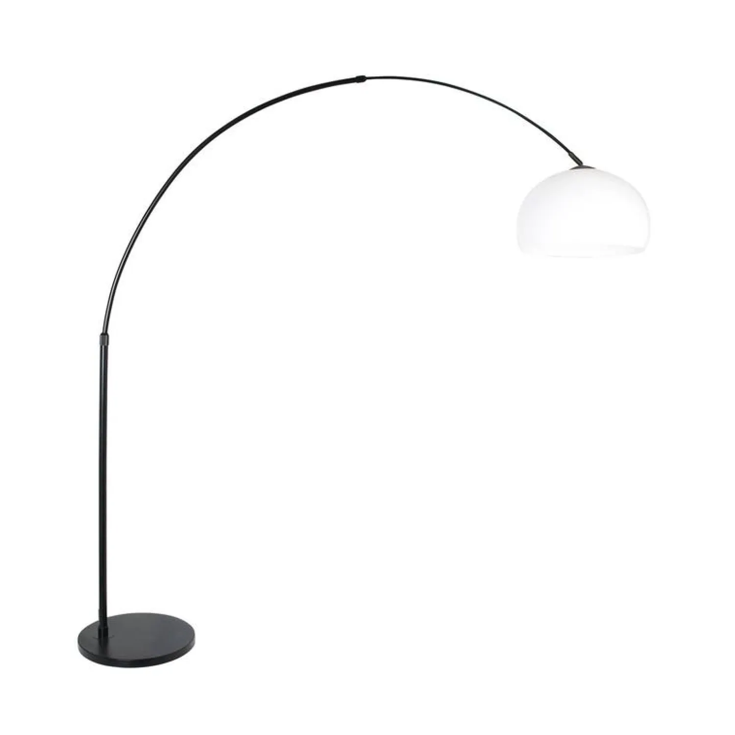 Steinmex Booglampen|Ariana 1-lichts Vloerlamp Zwart met Wit Kunststof kap