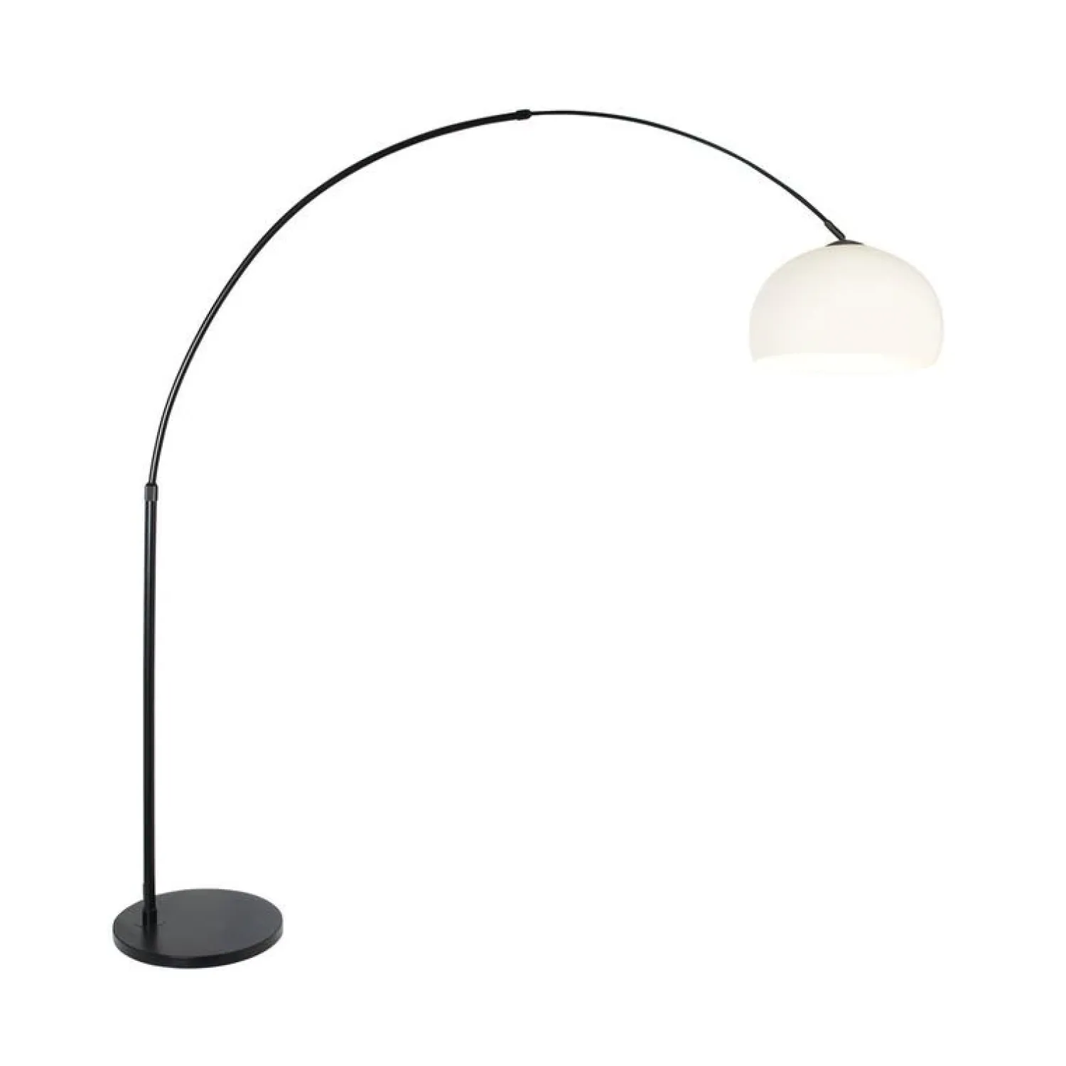 Steinmex Booglampen|Ariana 1-lichts Vloerlamp Zwart met Wit Kunststof kap