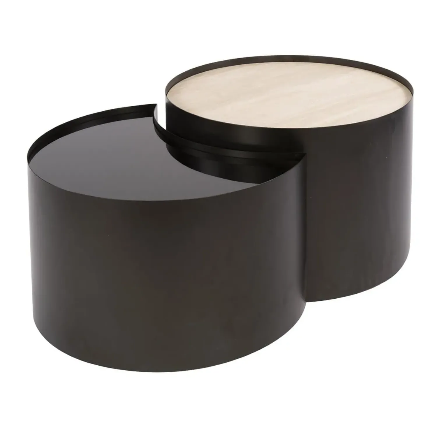 Kalfort Salontafels|Arianna Salontafel Set van 2 Rond keramiek glas 60cm