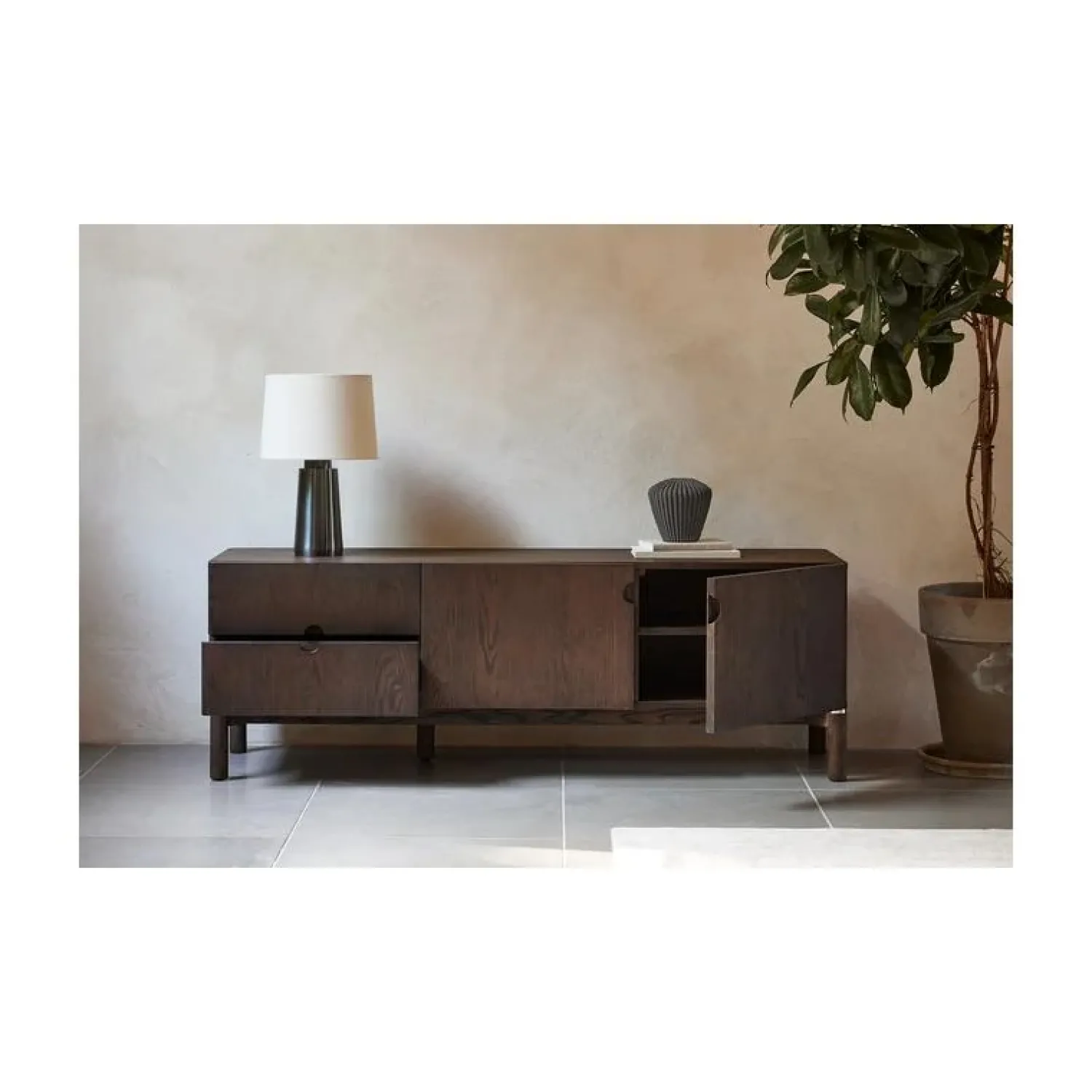 LykkeHome Industriele Kasten|Tv Meubels|Aris Tv meubel 160 cm espresso