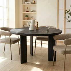 Vane Living Eettafels|Arne Eettafel zwart Rond 130cm