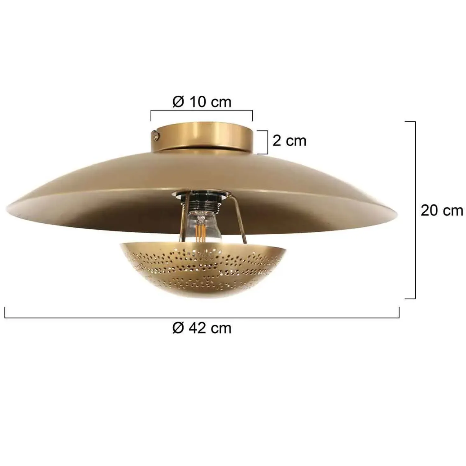 Steinmex Plafondlampen|Arthur 1-lichts Plafondlamp Brons Metaal