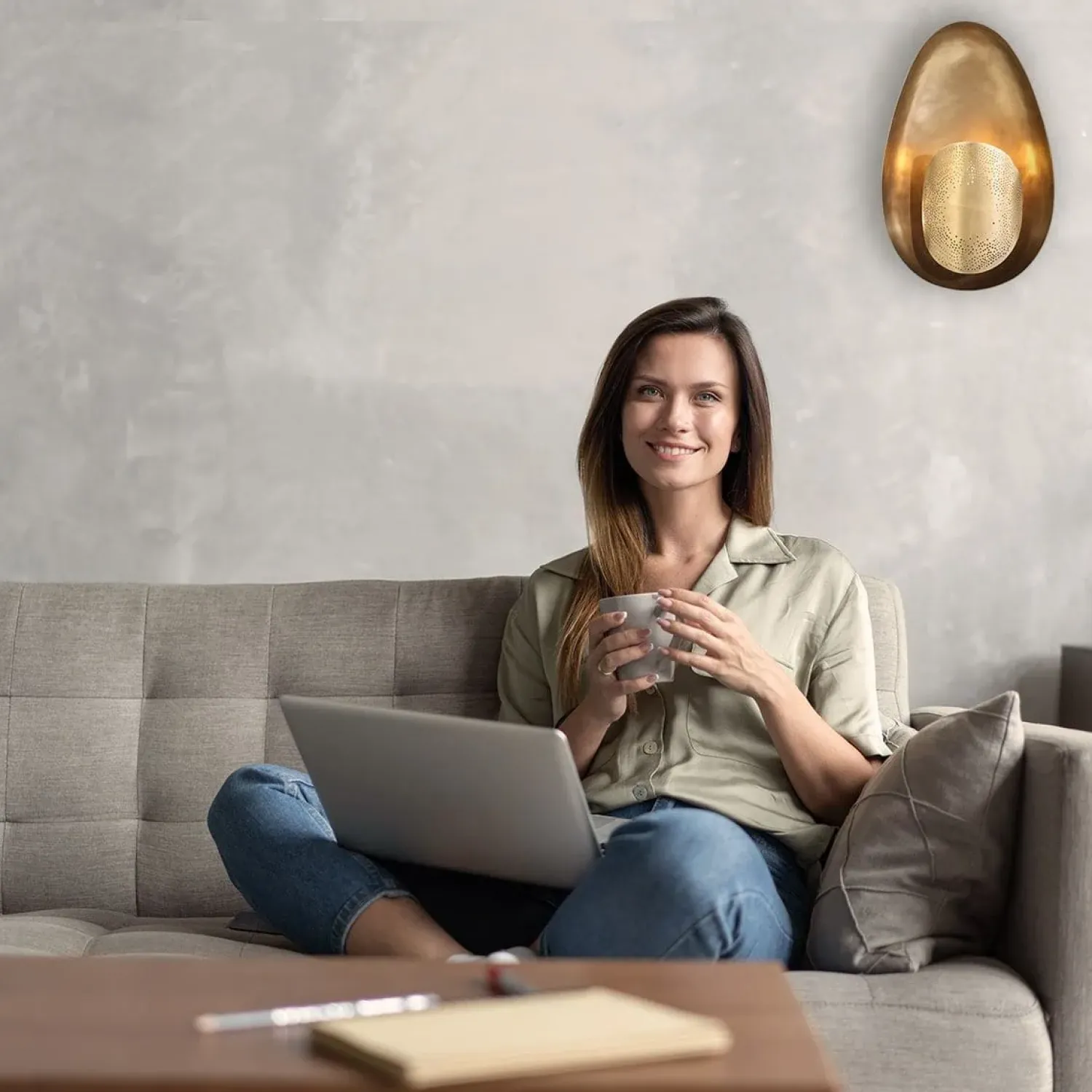 Steinmex Wandlampen|Arthur 1-lichts Wandlamp Ovaal Brons Metaal