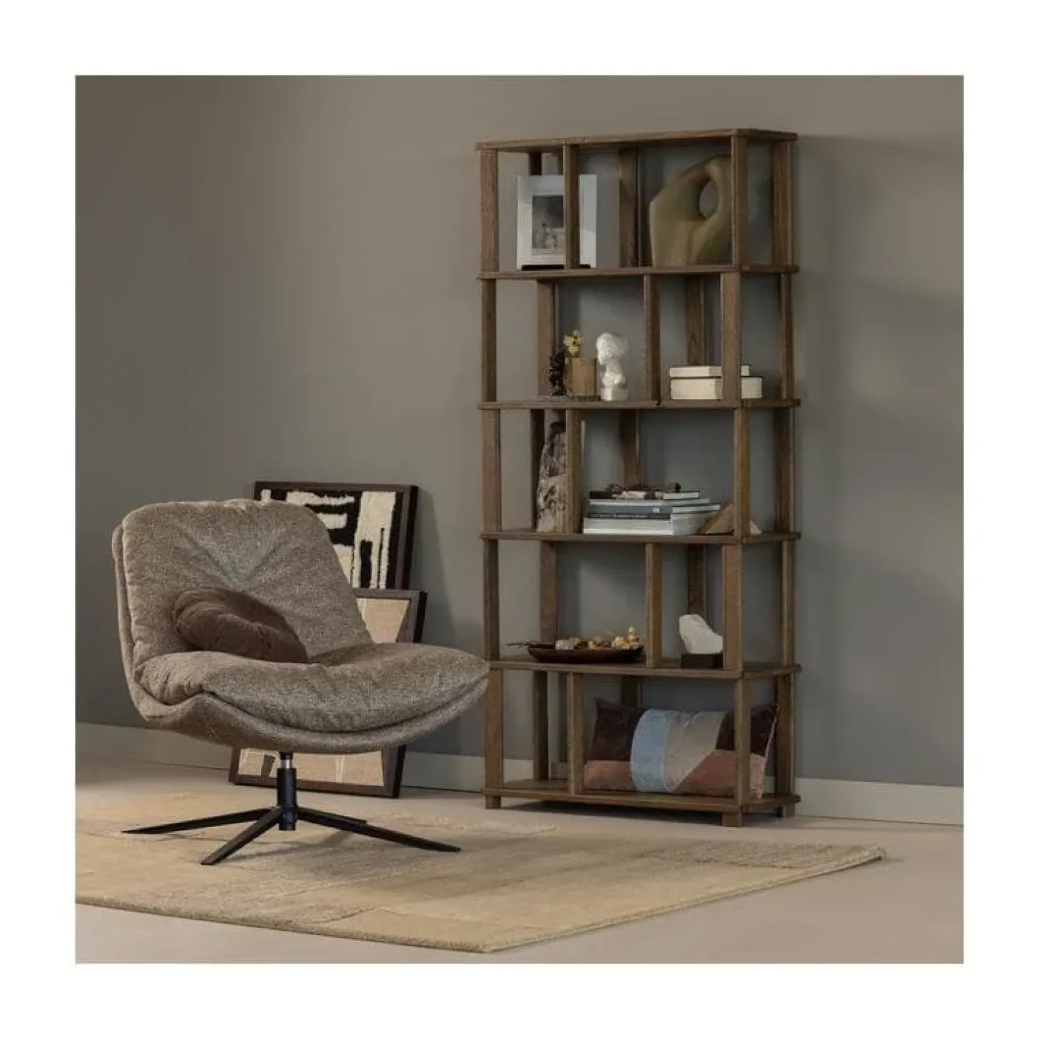 WOOOD Fauteuils|Arve Draaifauteuil naturel melange