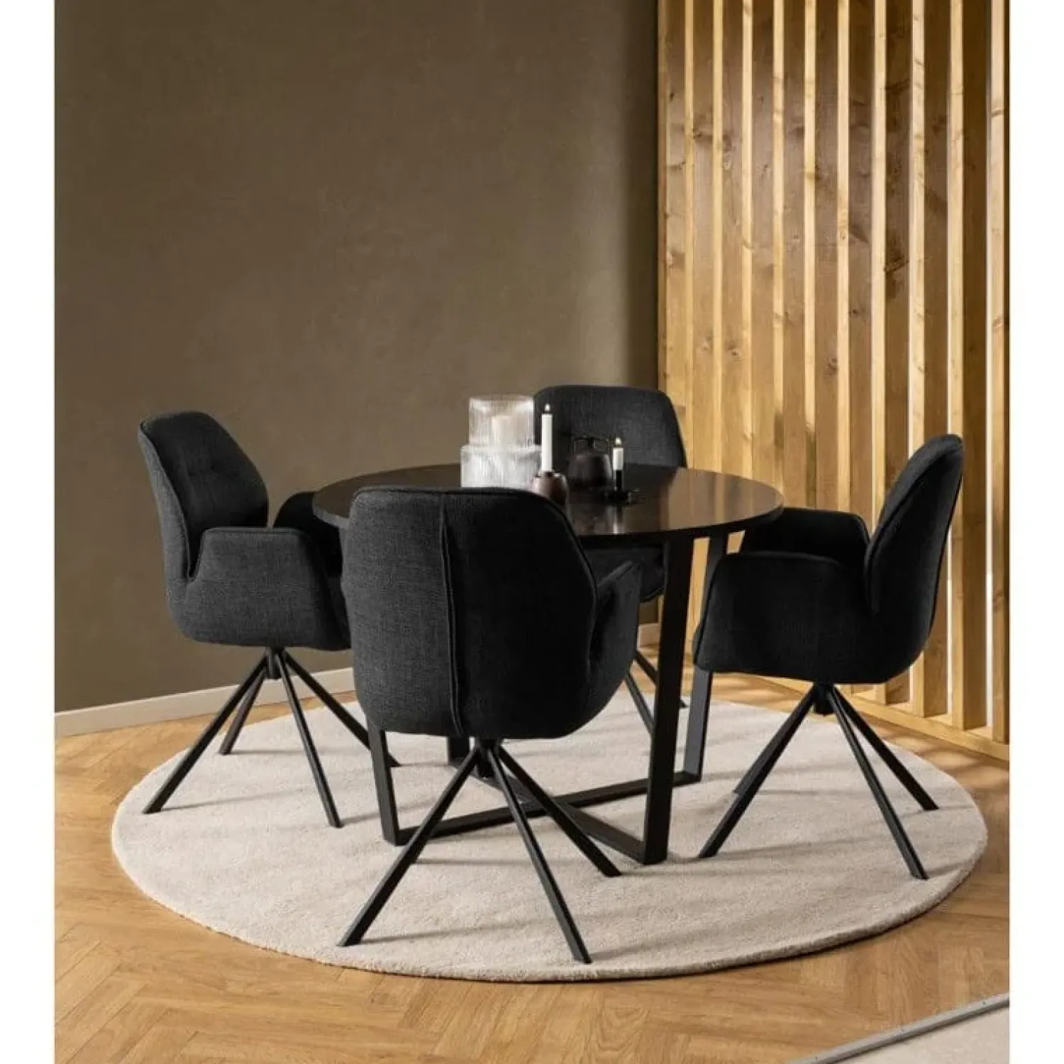 Nordhavn Eettafels|Arvico Eettafel Zwart rond 110cm