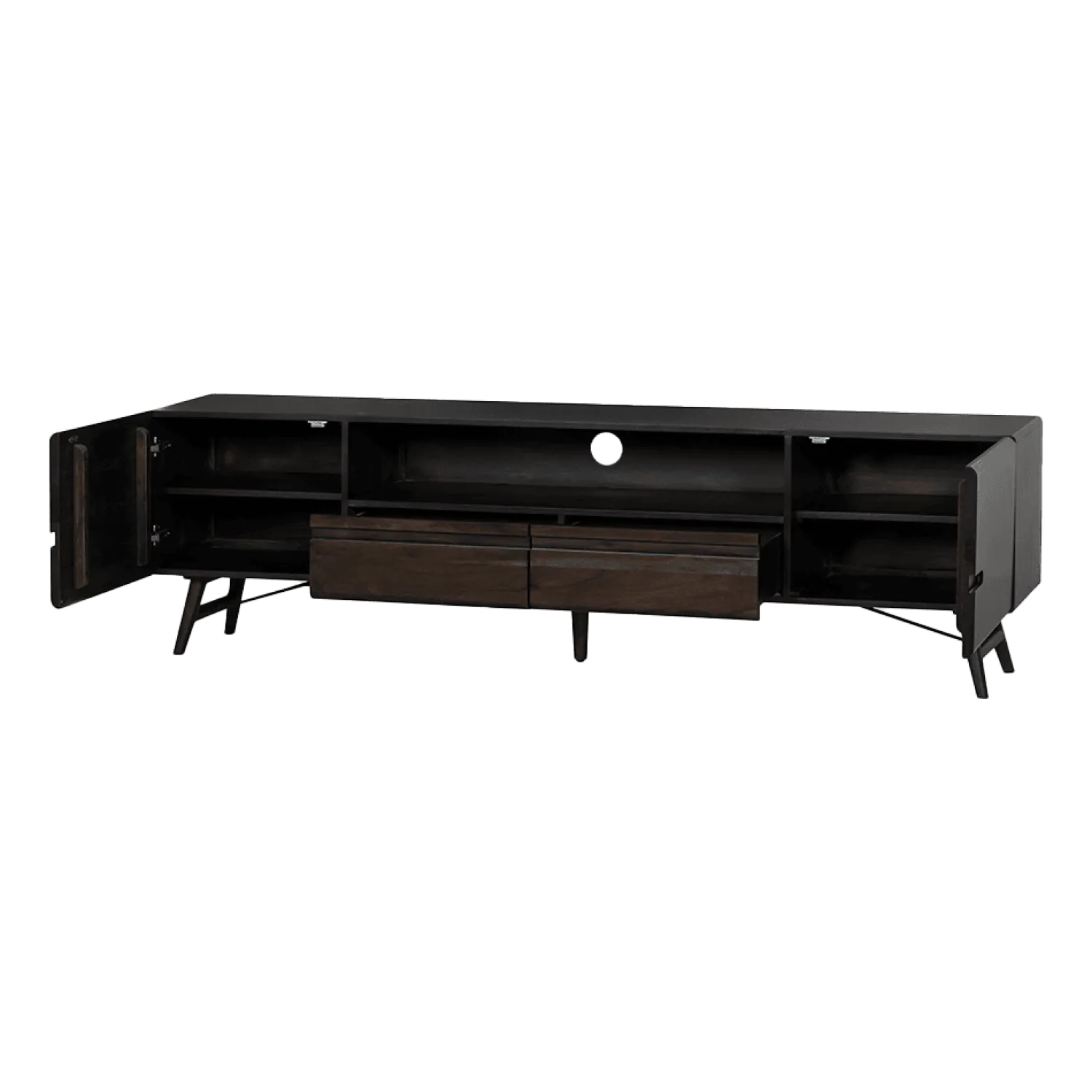 Tower living Industriele Kasten|Tv Meubels|Aura Tv meubel espresso Acaciahout 210 cm